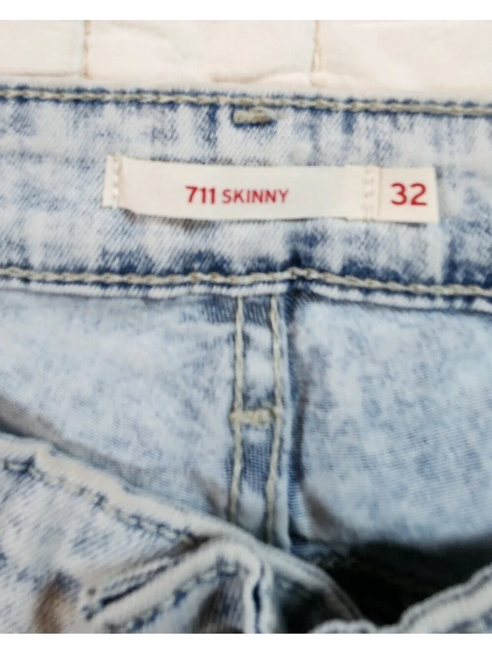 NWT Levi's 711 Skinny Jeans Men's 32x32 Light Acid Wash Denim